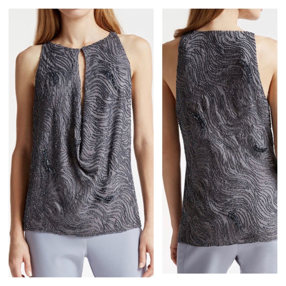 NWT Halston Heritage Sleeveless Sequined Top 10